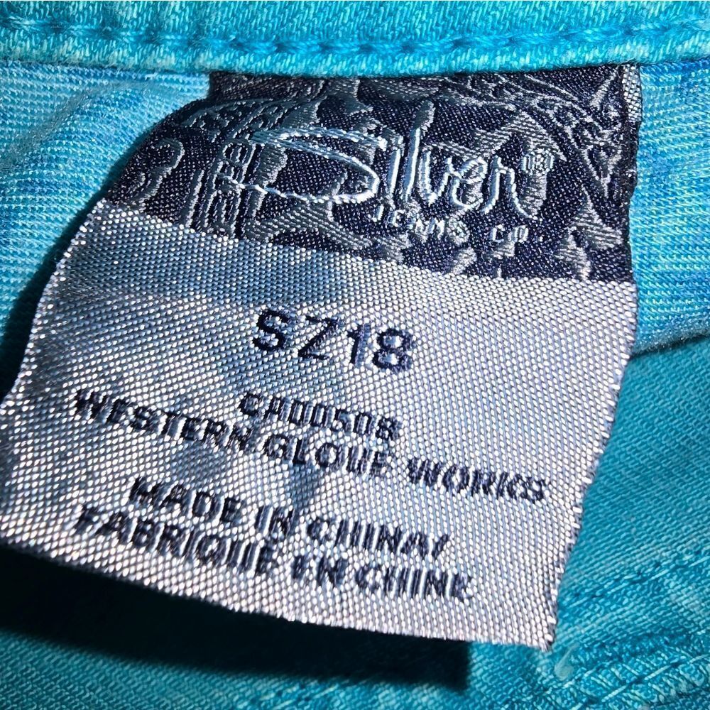 Silver Jeans Suki Teal Shorts Size 18 (JEA51) - Picture 4 of 10